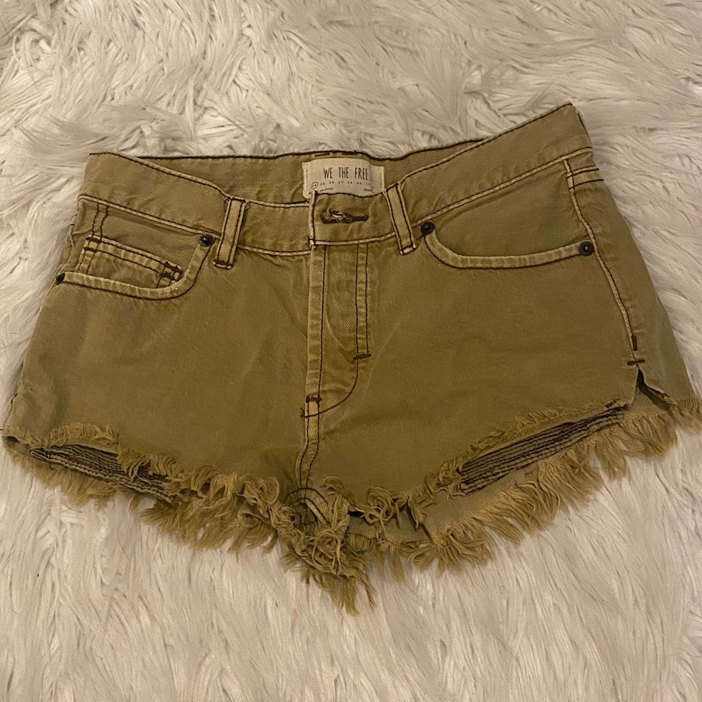 We The Free Green Jean Shorts